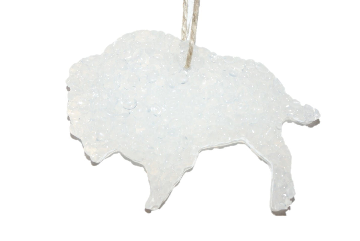 ChicWick Nag Champa Buffalo Shape Car Freshener hanging from car mirror