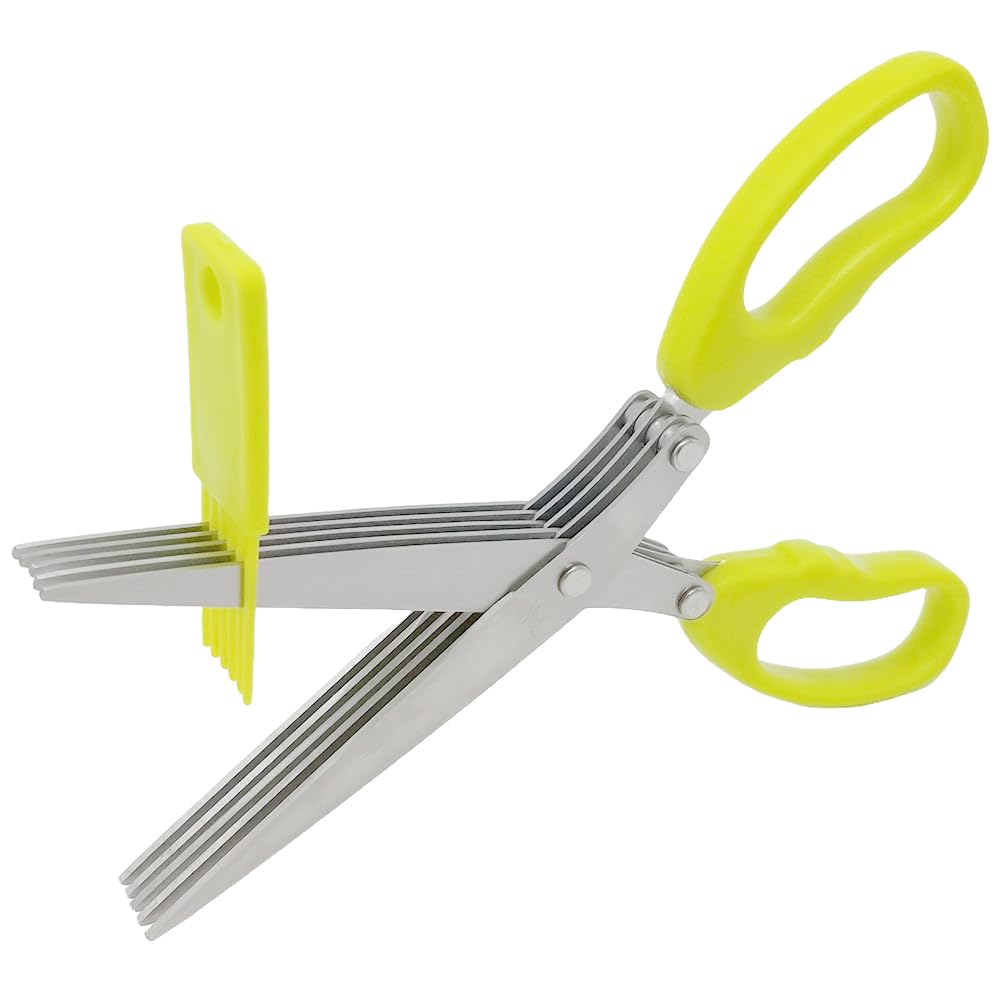 Chiffonade Scissors stainless steel herb scissors 7.6in long 3.35in wide with 5 blades