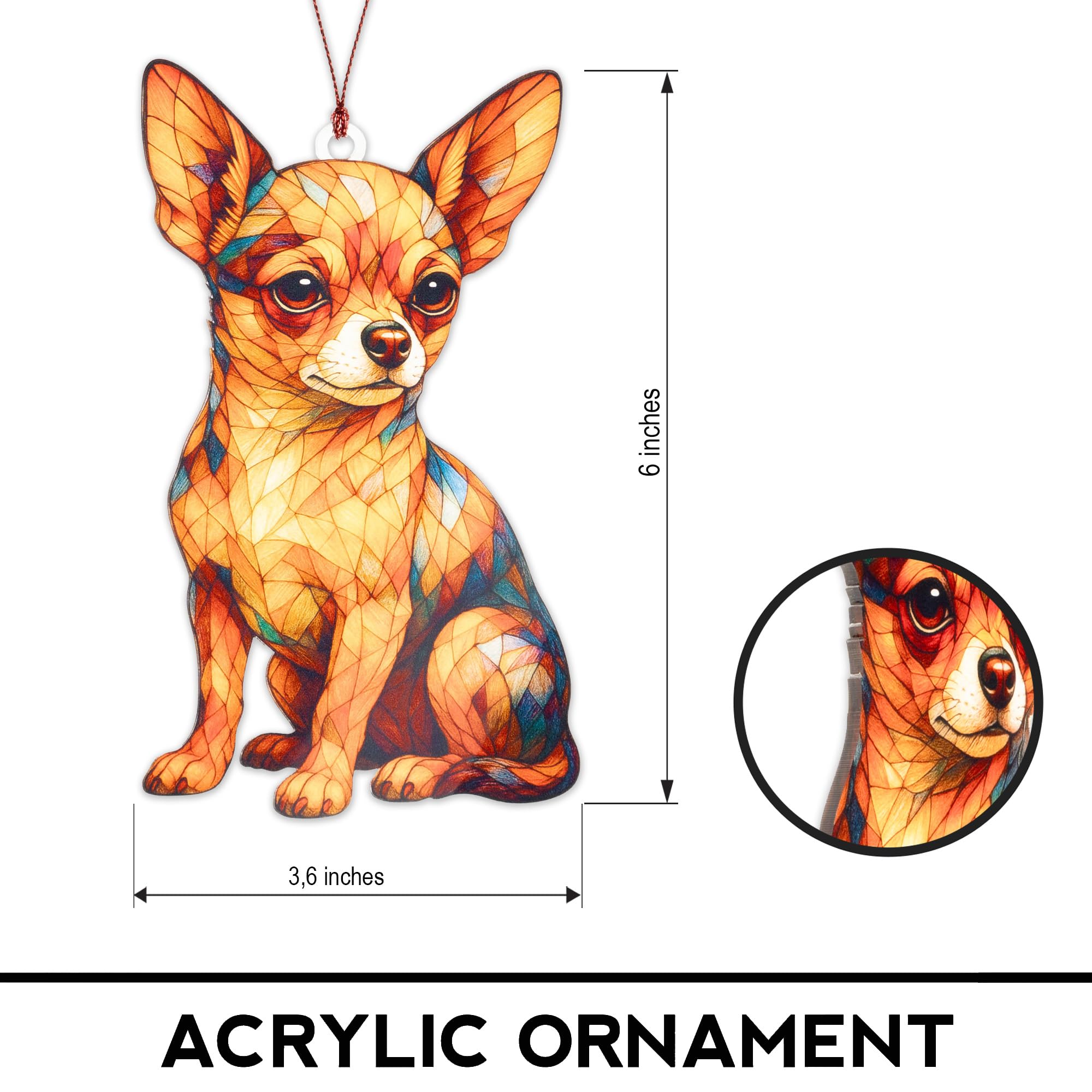 Chihuahua Ornament Christmas Decorations packaging with story card