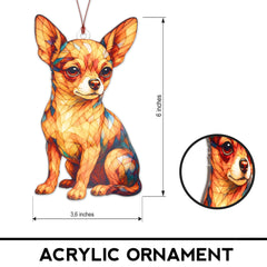Chihuahua Ornament Christmas Decorations packaging with story card