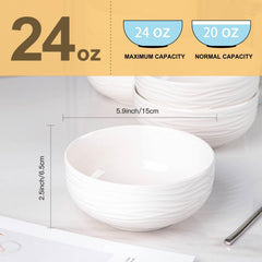 Six 24oz CHILDIKE cereal bowls for cereal soup and dessert
