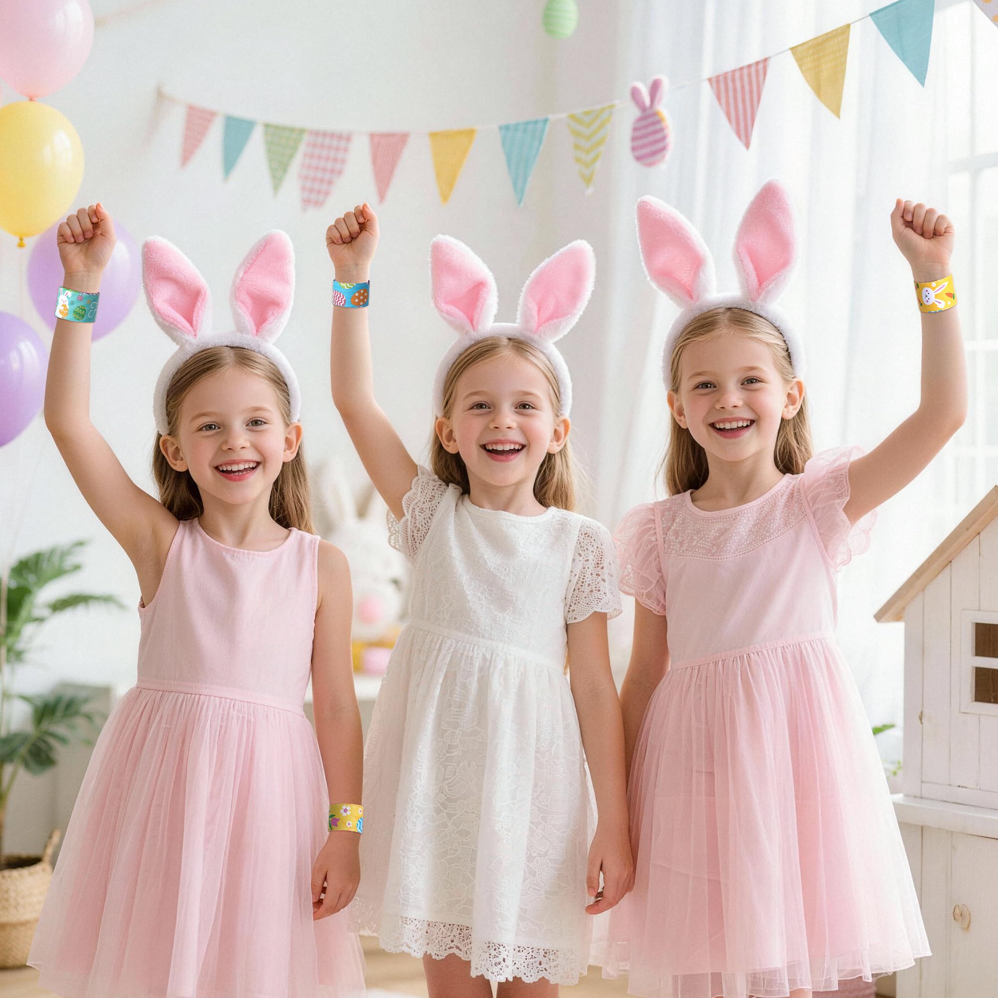 Easter slap bracelets bulk pack 36 pieces in 12 styles
