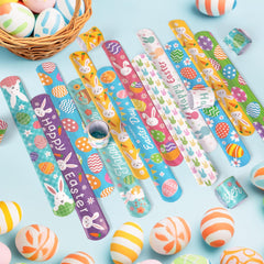 Colorful PVC Easter bracelets blue green pink yellow purple white