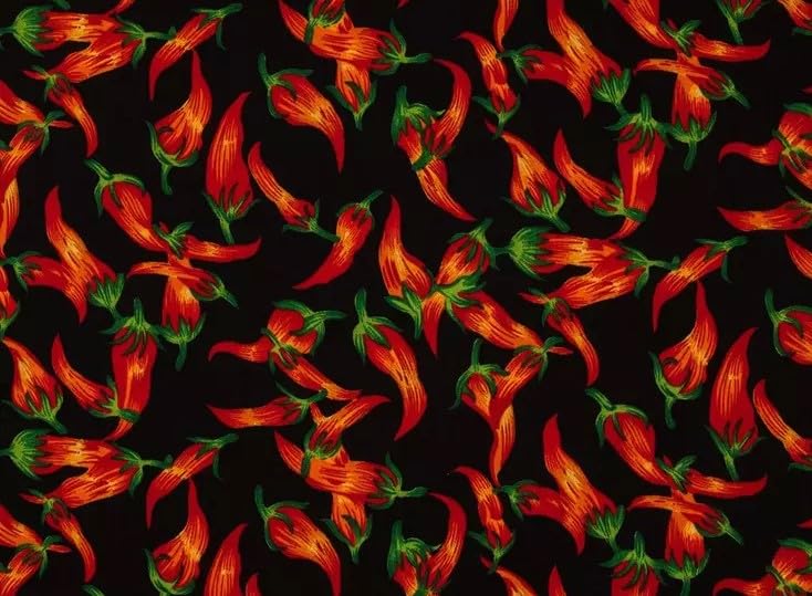 Chili Pepper valance cotton fabric close up