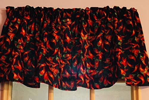 Chili Pepper window curtain valance for home decor