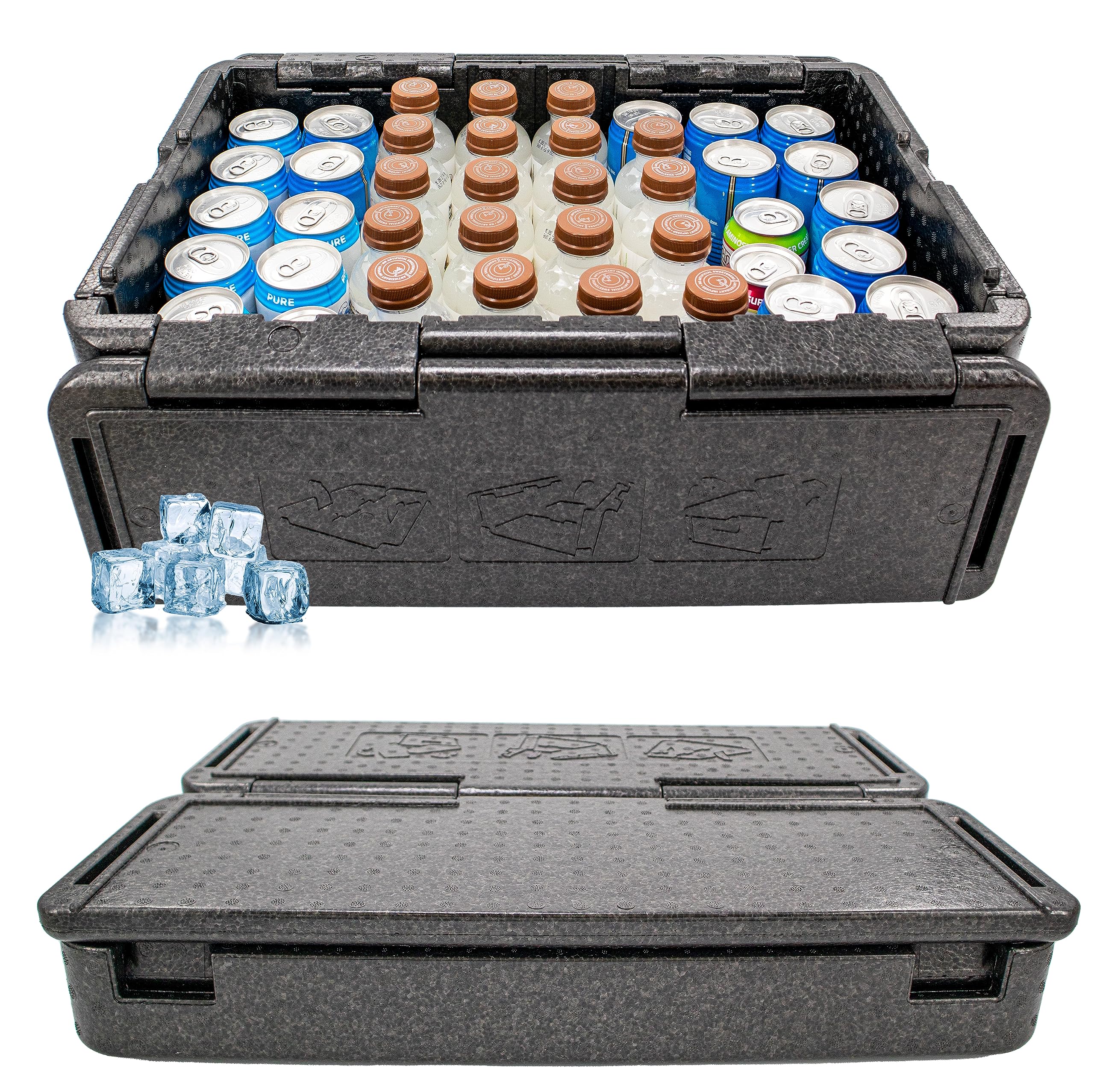Chill Ice Collapsible Cooler Foam Chest Box front view