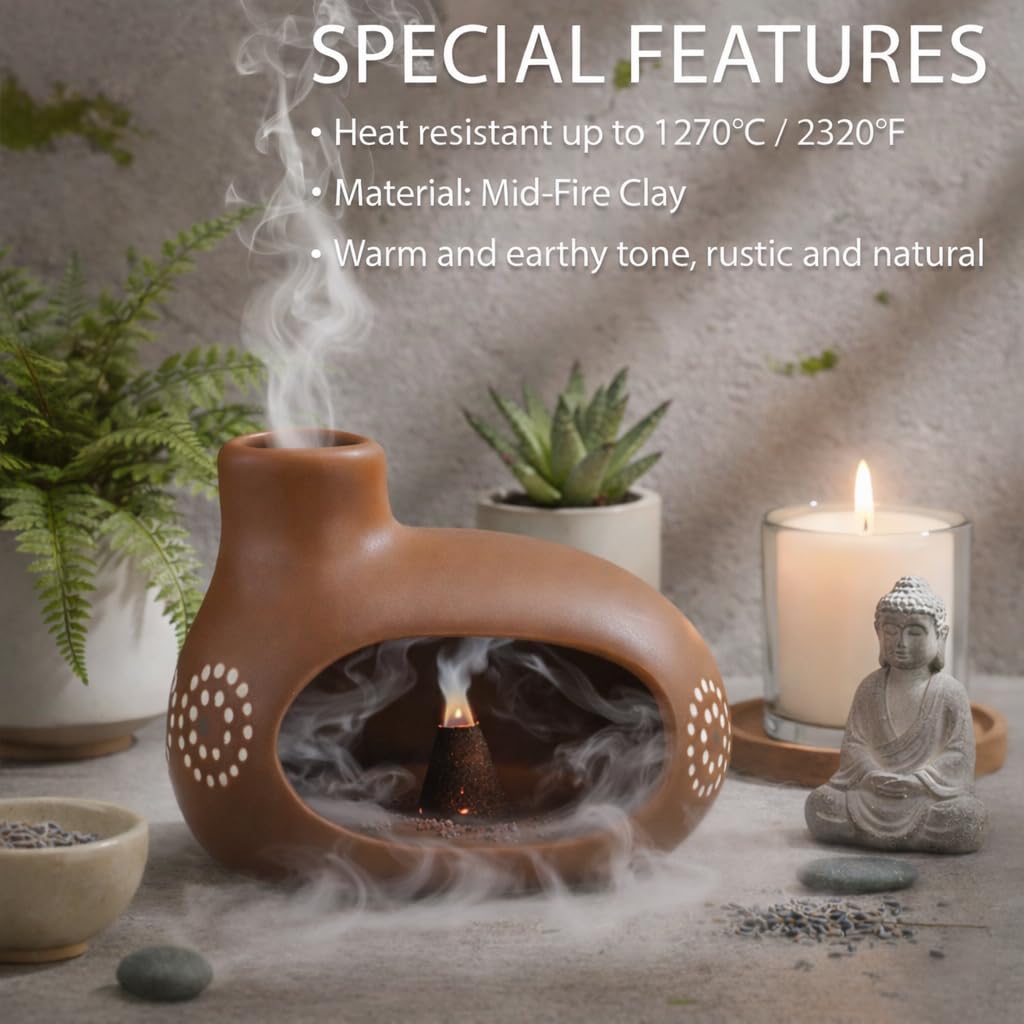 Chimney Palo Santo Burner made of mid-fire clay
