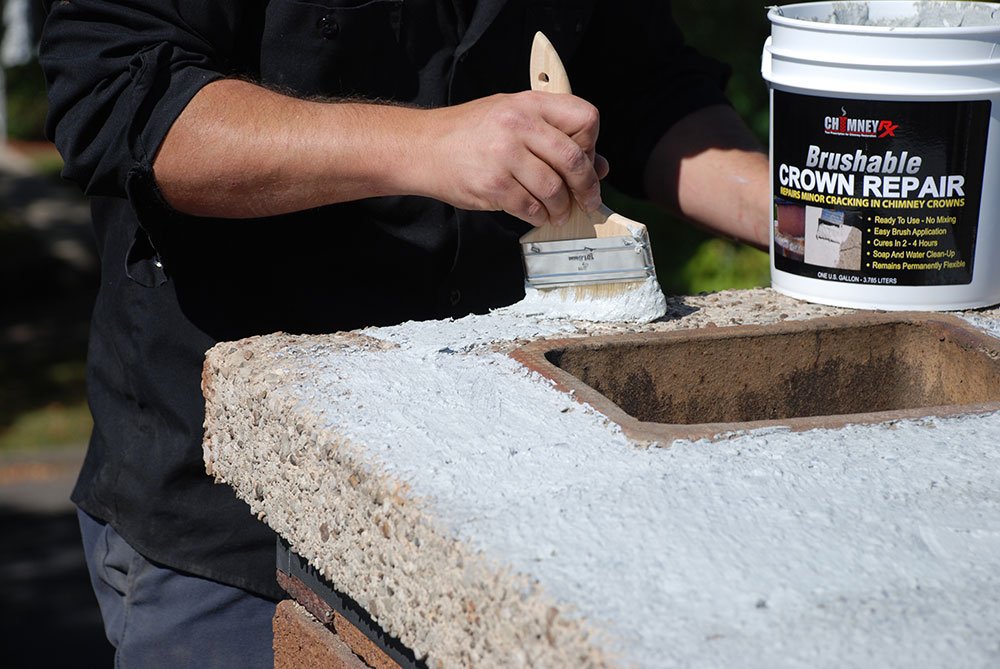 ChimneyRx 300014 two coat application on masonry crown