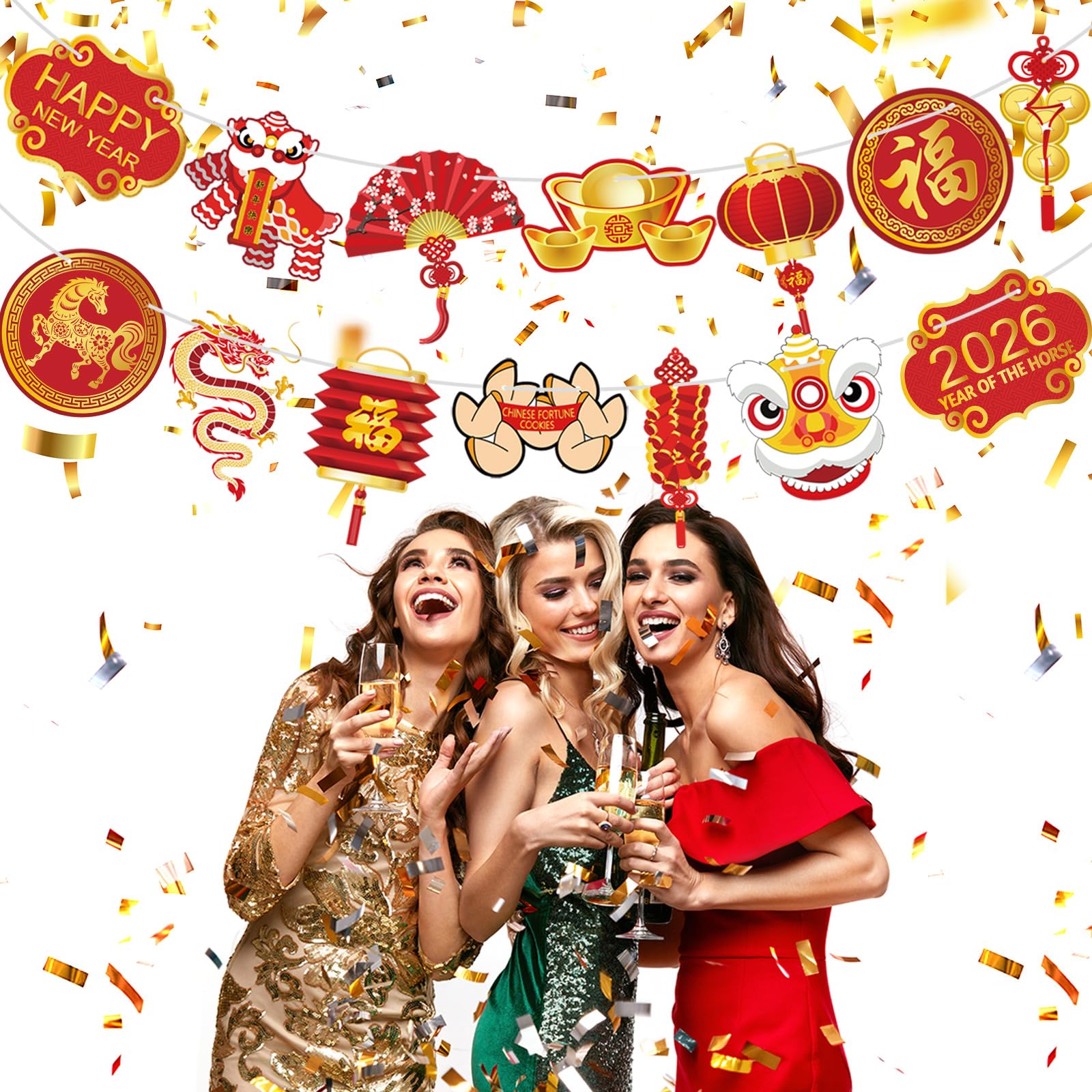 Horse themed Chinese New Year garland decoration