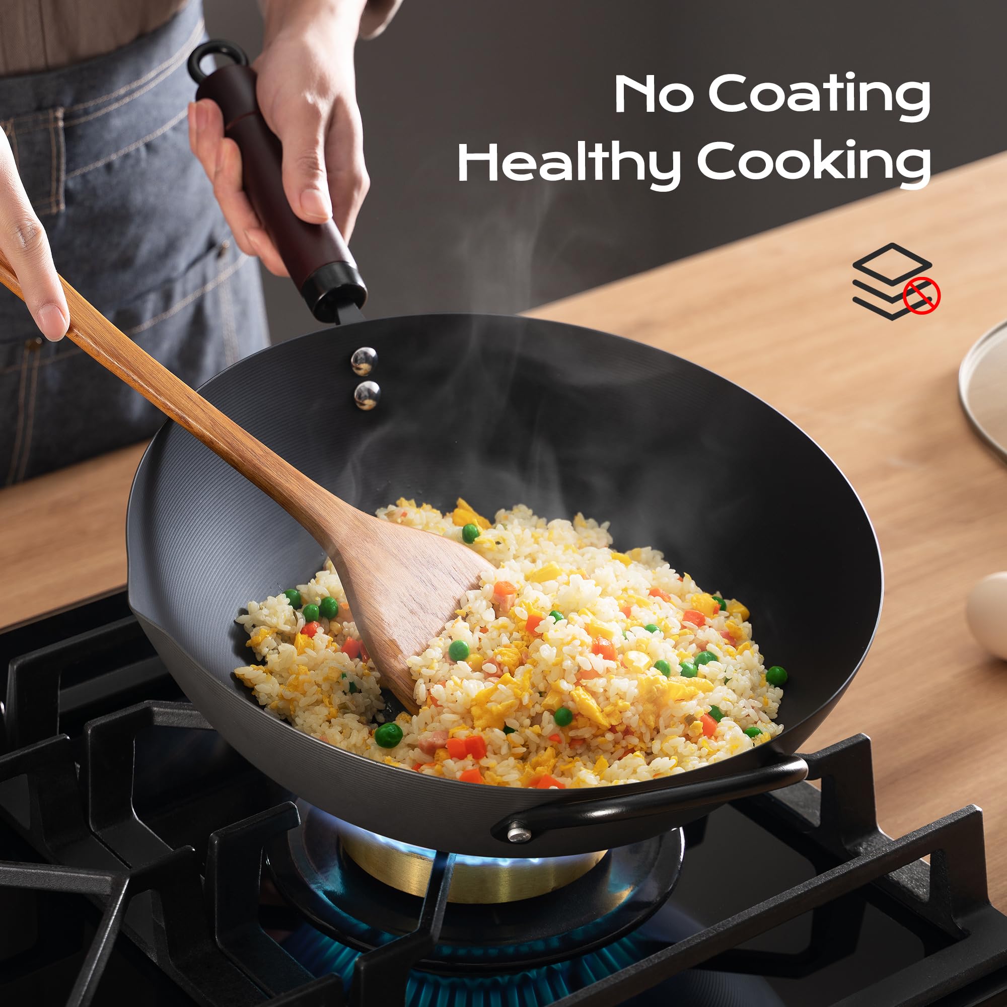 Chinese wok roasting pan carbon steel cookware