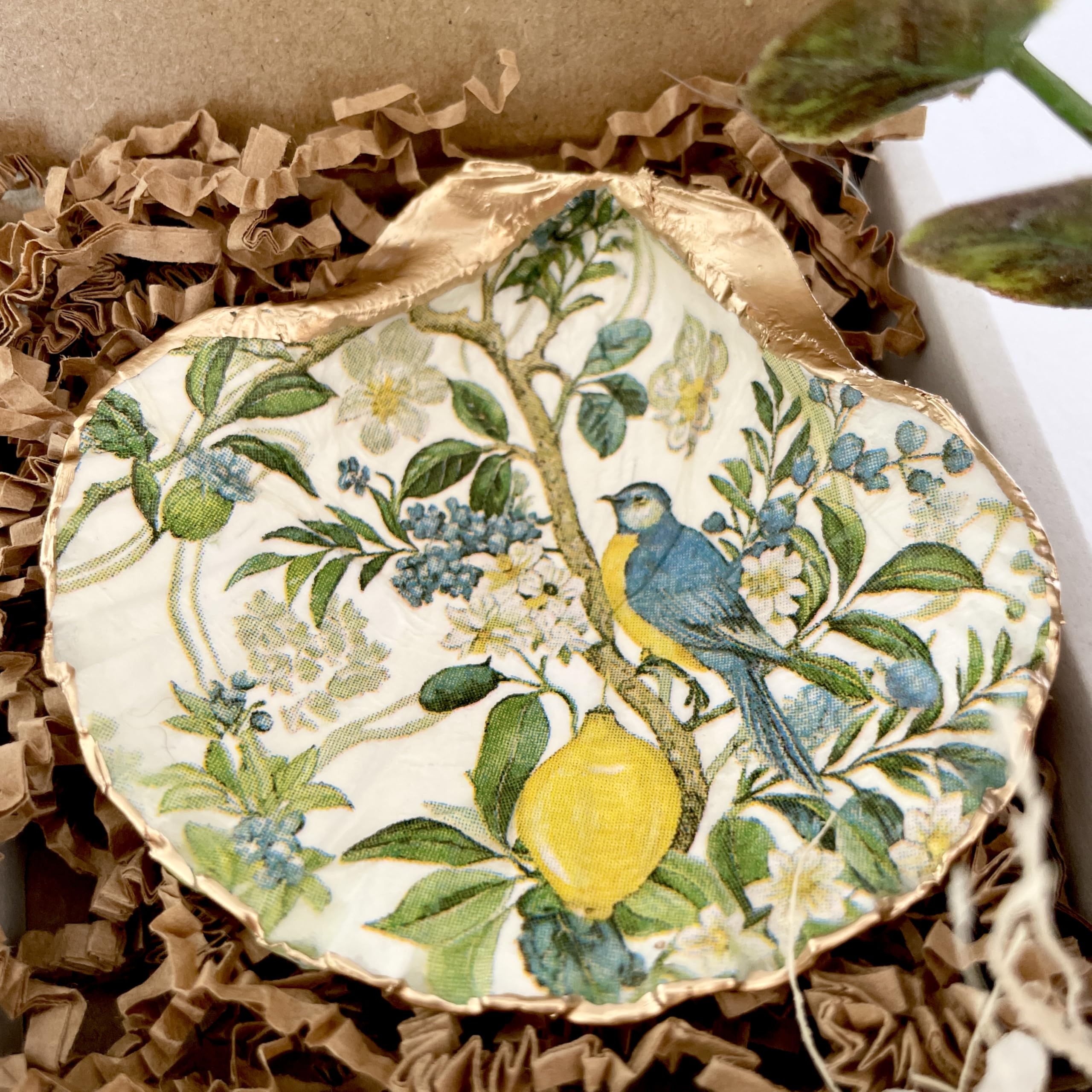 Chinoiserie room decor shell jewelry tray ring dish