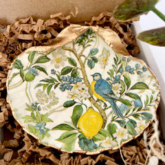 Chinoiserie room decor shell jewelry tray ring dish