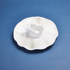 Great White Chip and Dip Bowl ceramic surface for serving