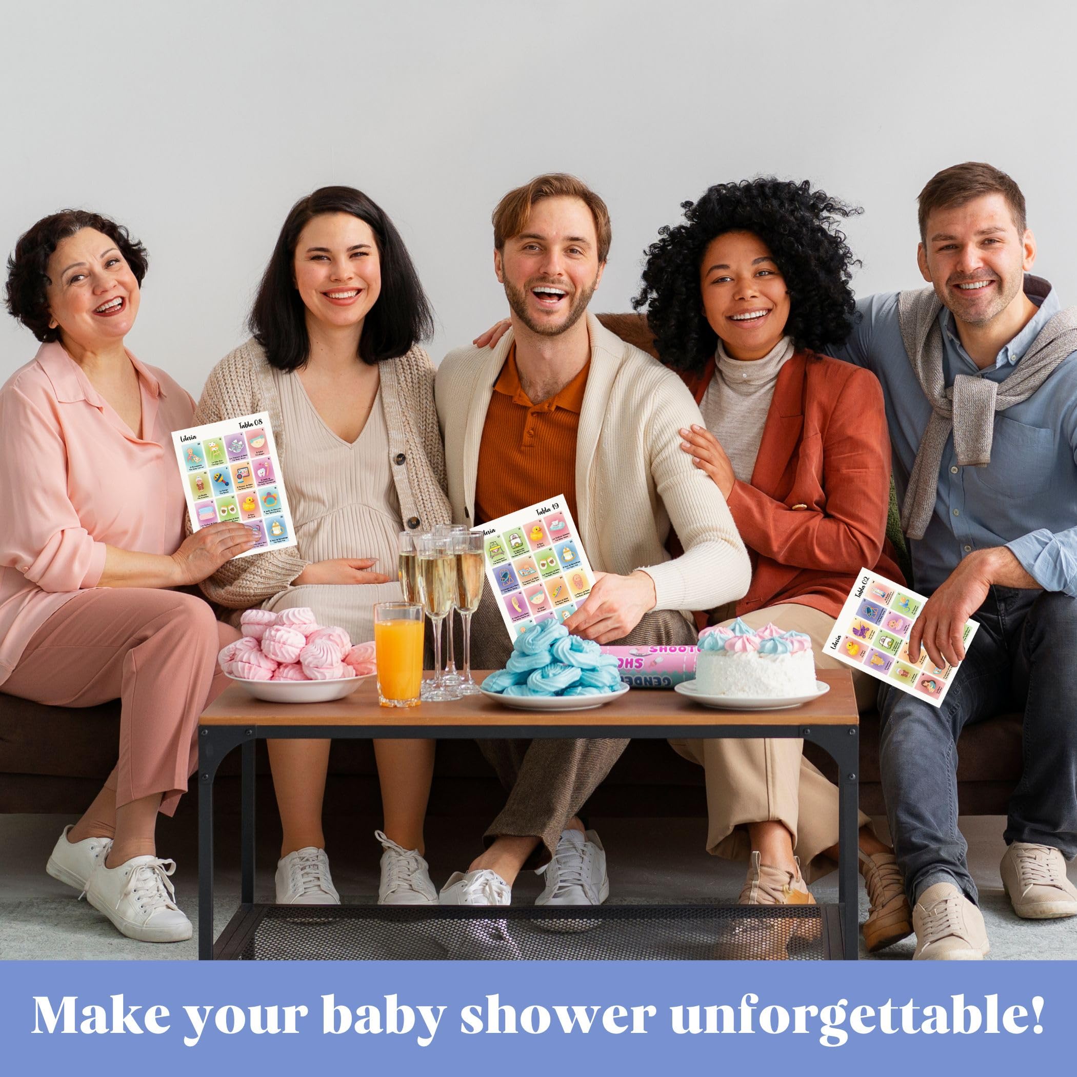Woodamore baby shower loteria bilingual set packaging