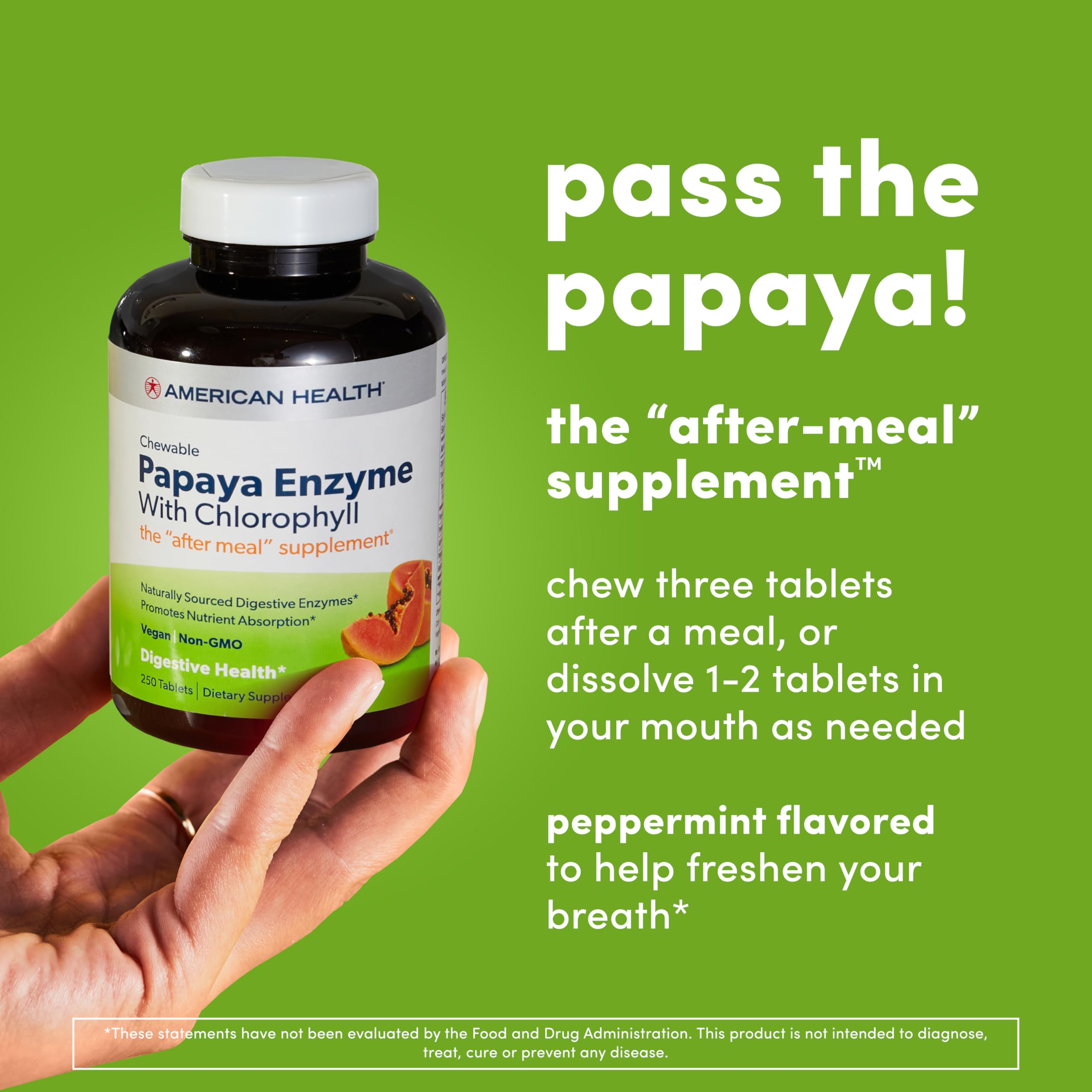 Papain amylase protease digestive enzymes in chewables