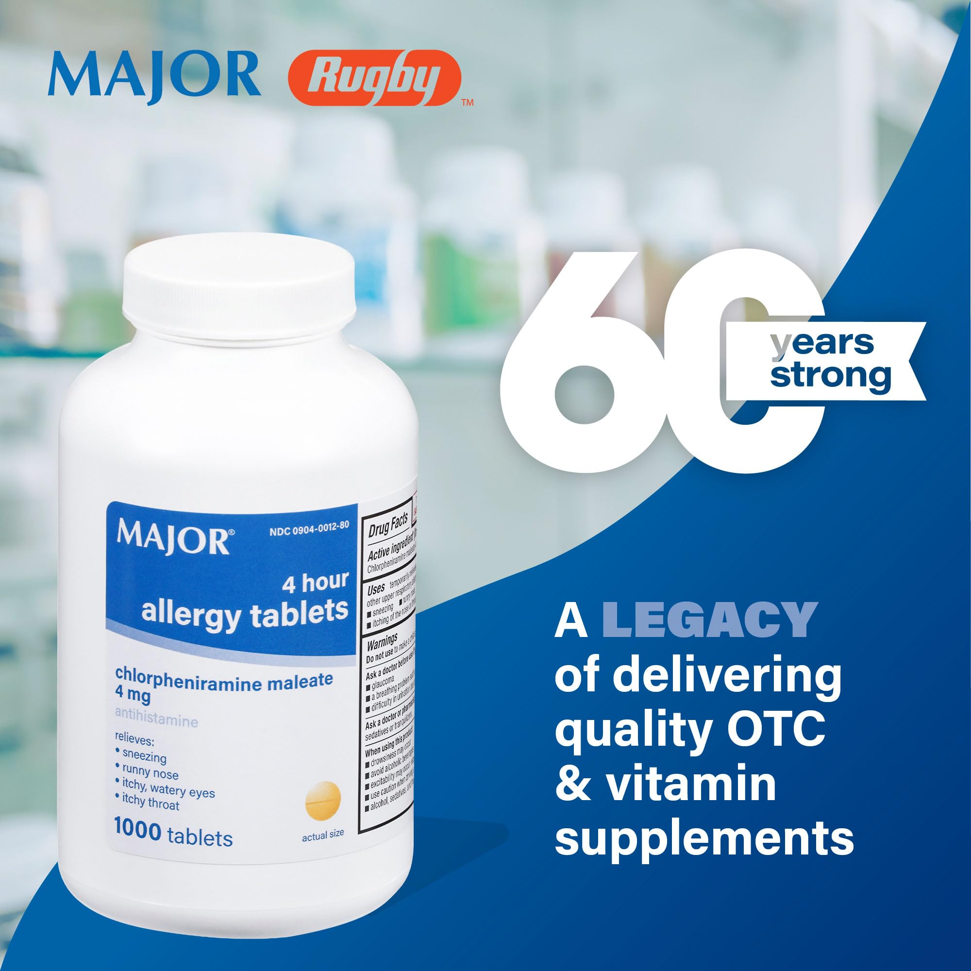 Chlorpheniramine Maleate 4 mg tablet close up