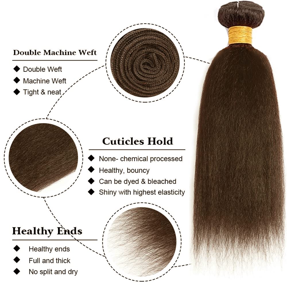 Chocolate brown Yaki Straight bundles