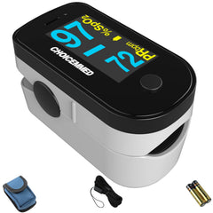 CHOICEMMED black oximeter with OLED screen front view