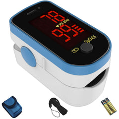 Blue CHOICEMMed finger pulse oximeter with LED display