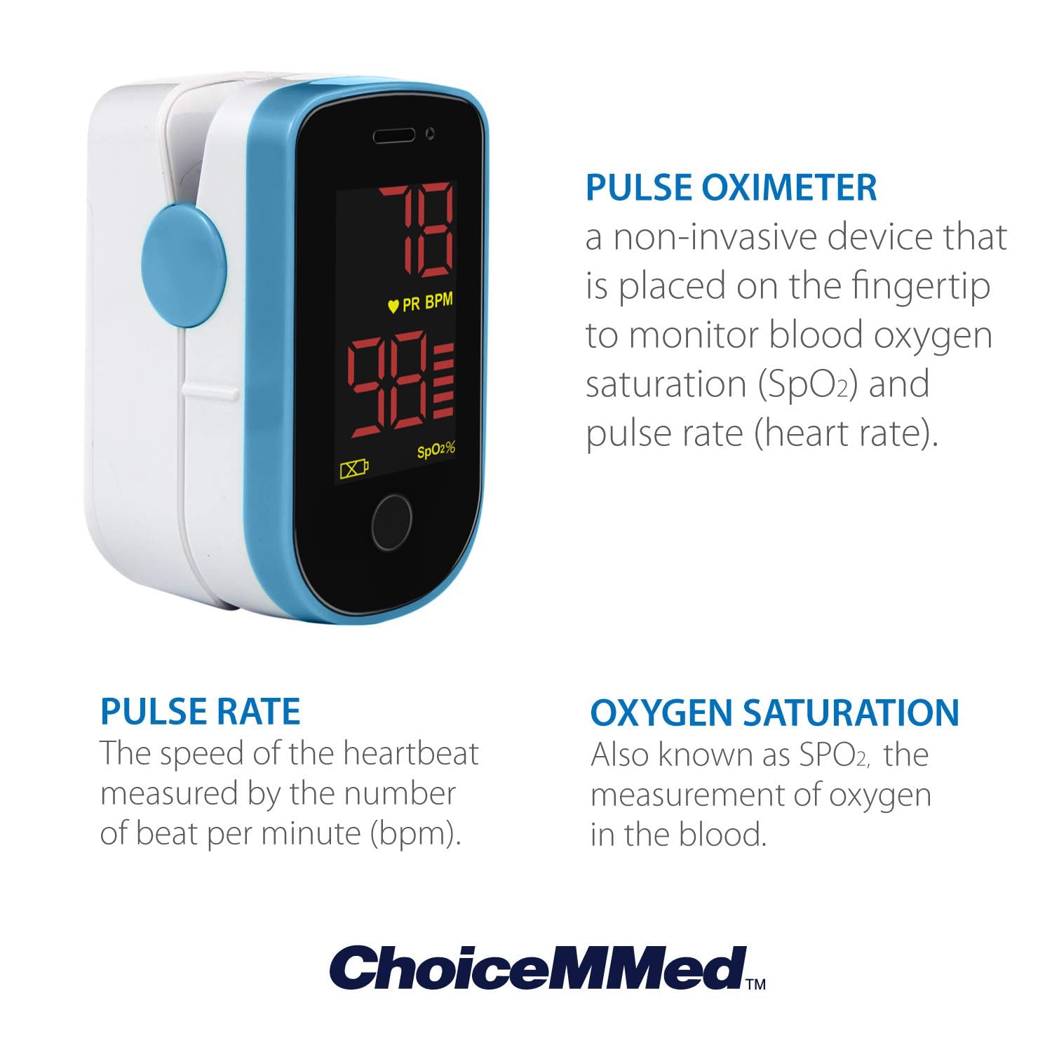 Fingertip oximeter batteries case and lanyard kit