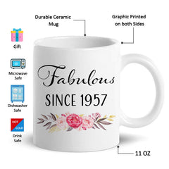 1957 fabulous since 1957 mug double sided
