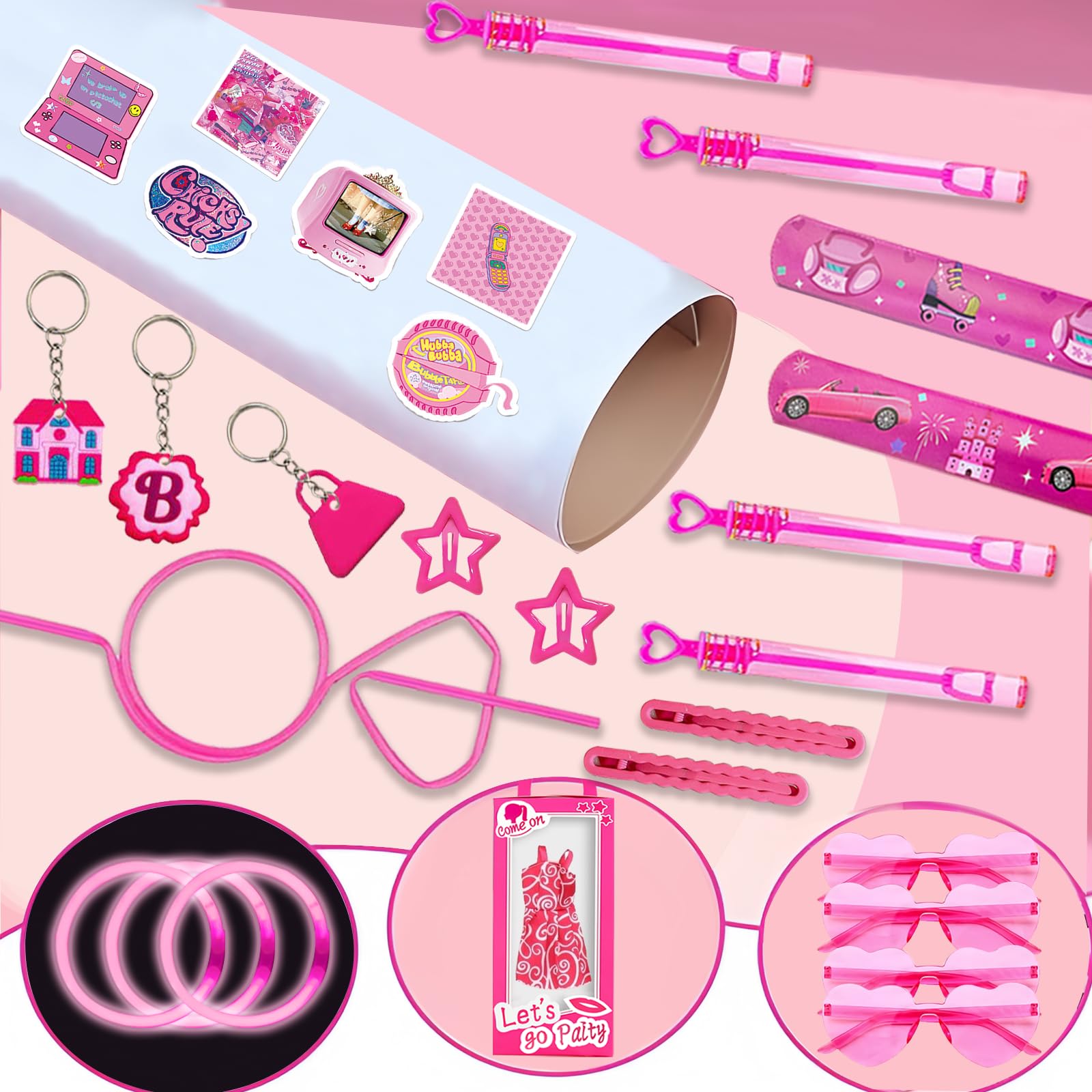 CHOOHC bubble wands and diamond pink straws image