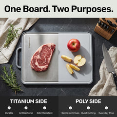 Chopzilla Titanium Cutting Board etched ruler detail