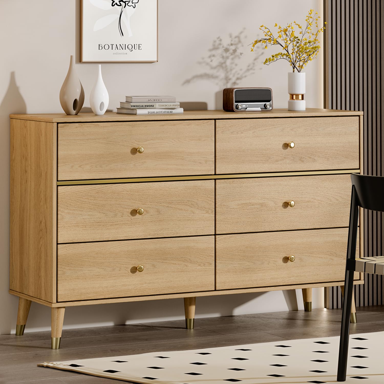 Chrangmay bedroom dresser with six drawers for storage