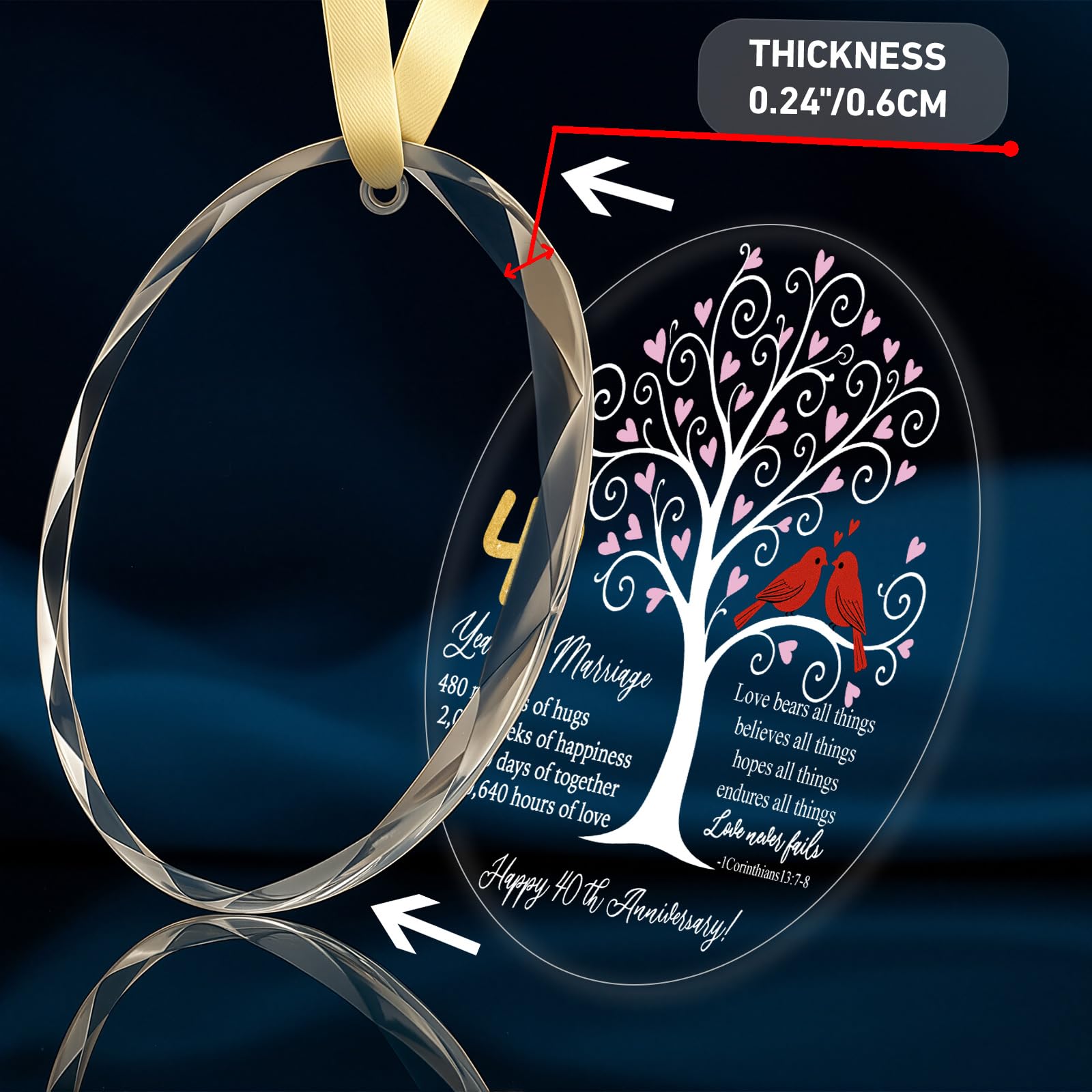 Christian anniversary keepsake ornament