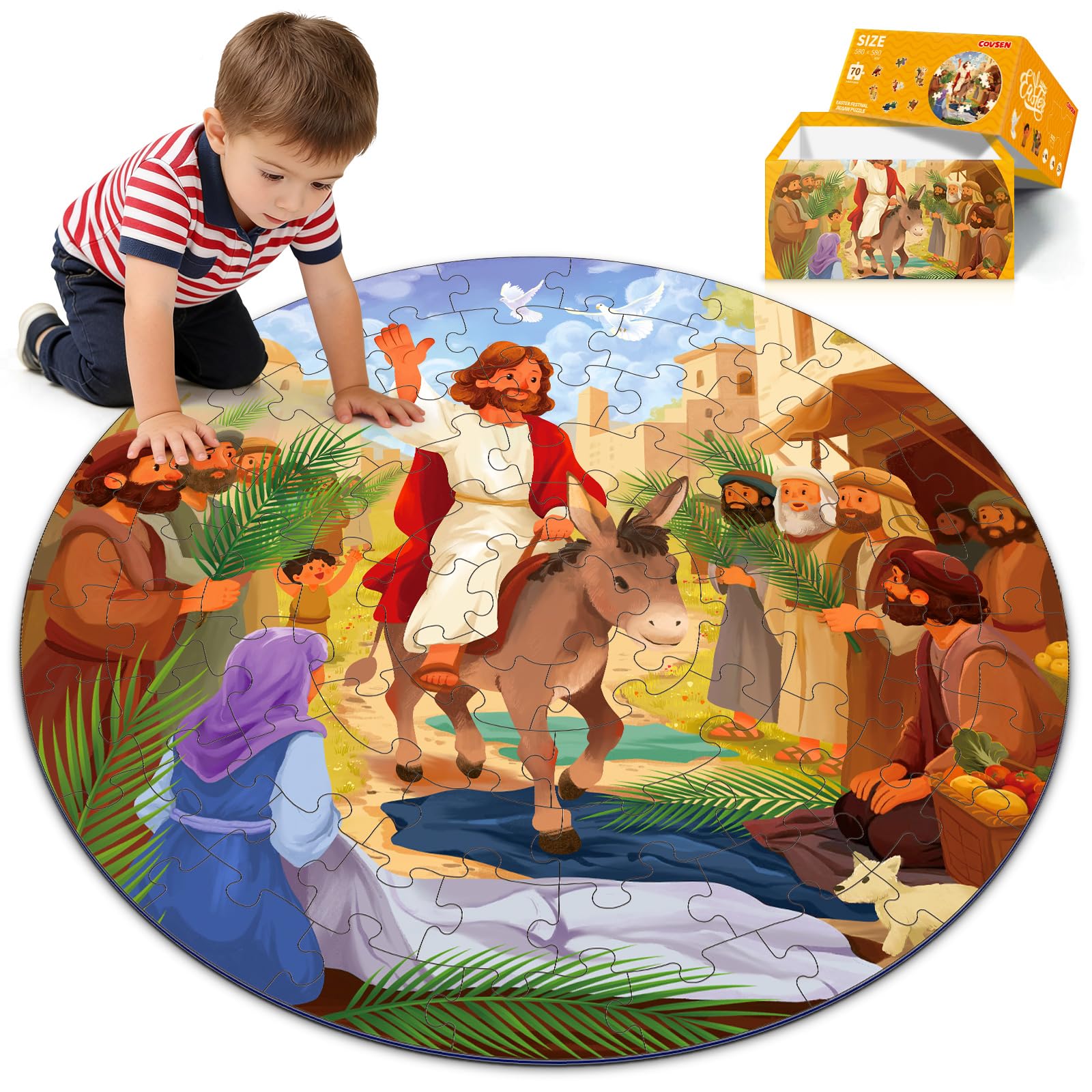 Christian Bible Jigsaw Puzzle for Kids 22.8 x 22.8 inches assembled