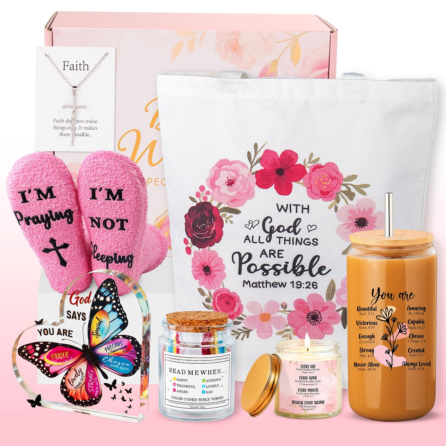 Prayer jar with 95 verses included in gift set