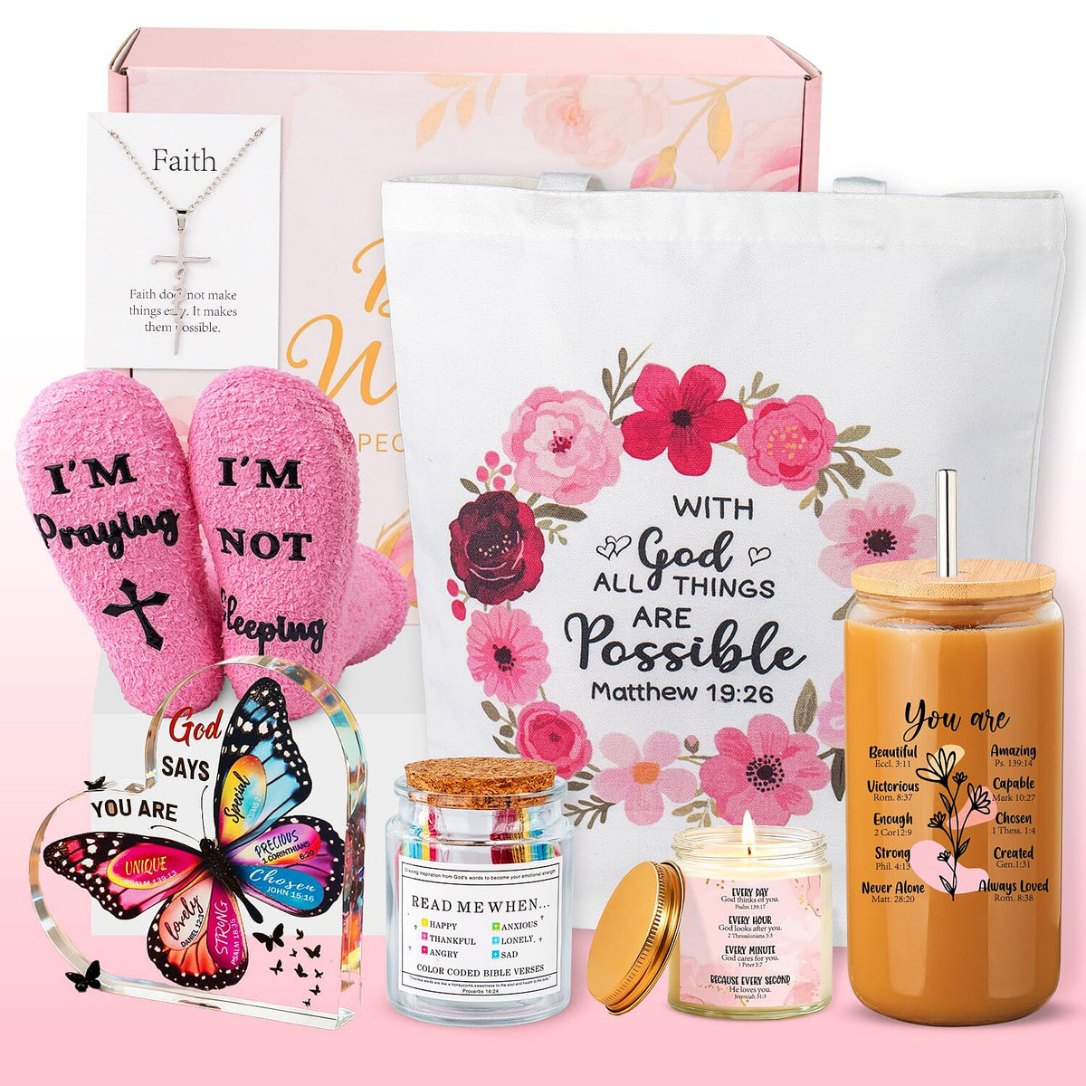 Prayer jar with 95 verses included in gift set