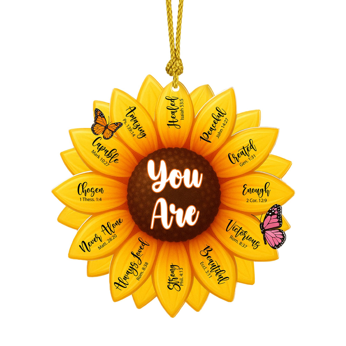 Christian sunflower ornament 2025 acrylic decoration