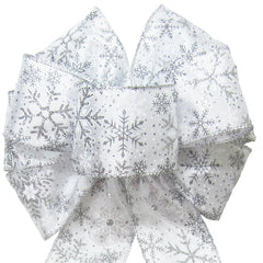 Snowflake Christmas Bow decorative bow for wreaths lanterns and gifts