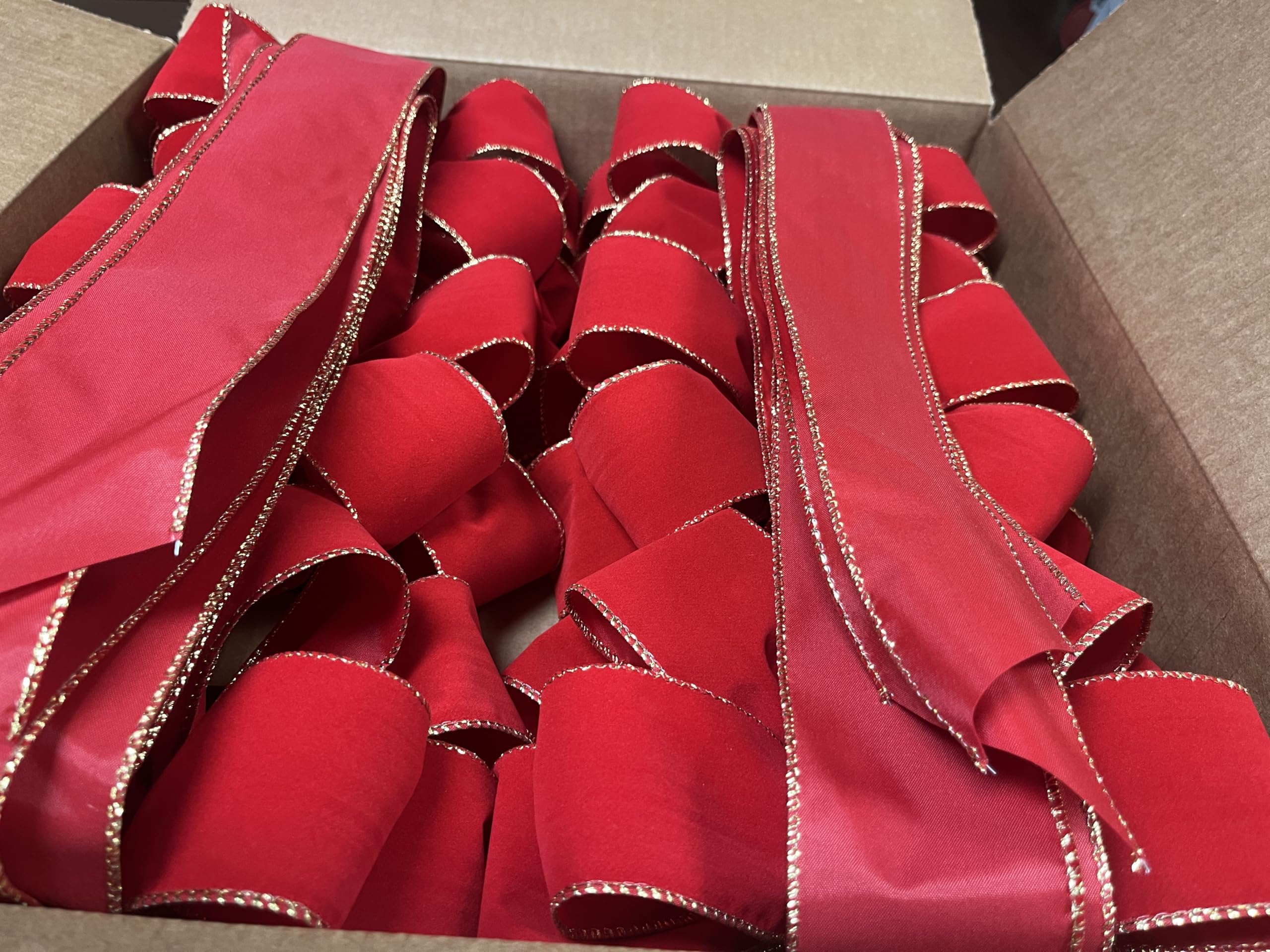 Red velvet bow for Christmas decor applications