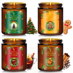 christmas candles set 4 pack festive box packaging