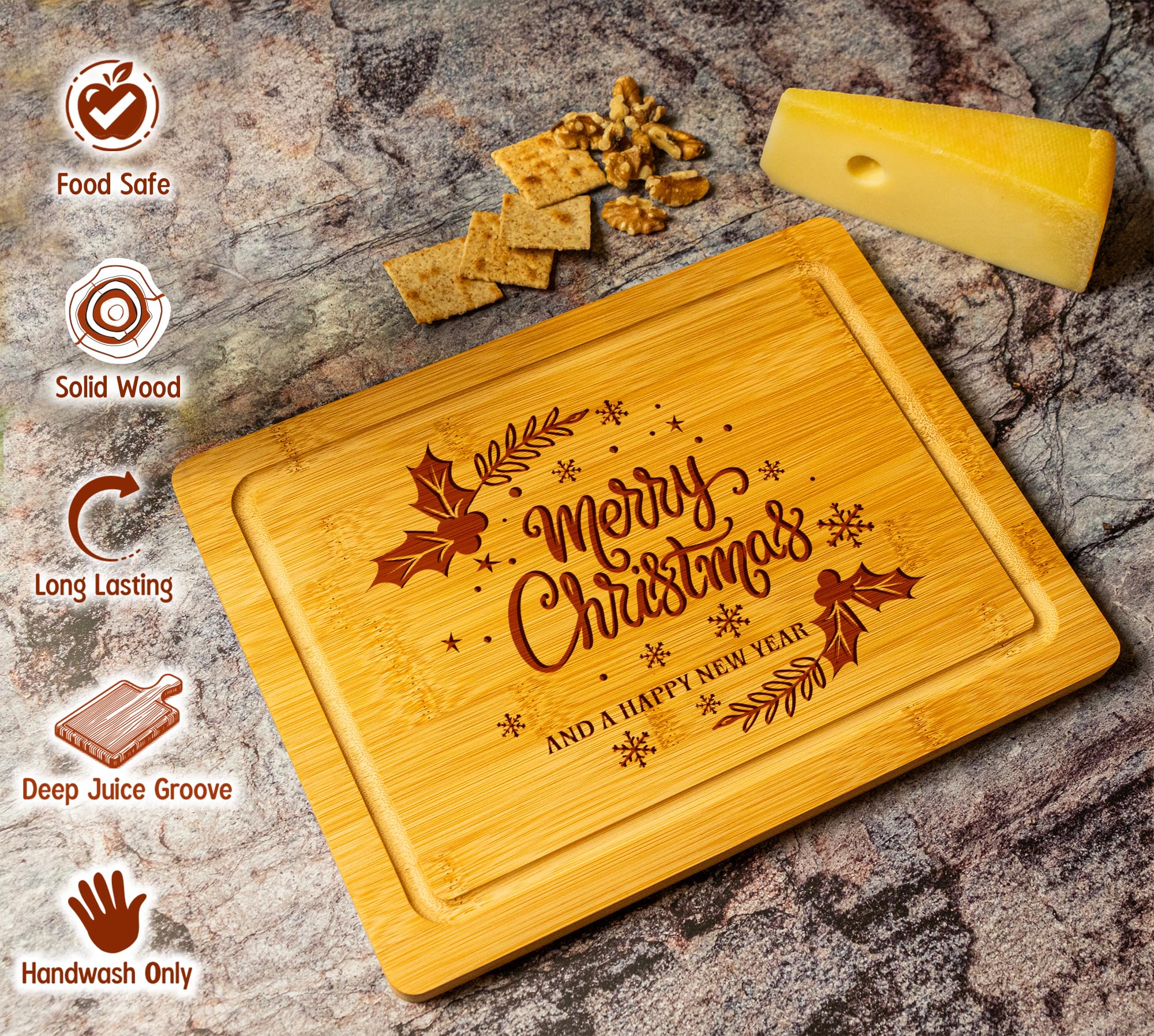 Decorative Christmas serving tray style cutting board