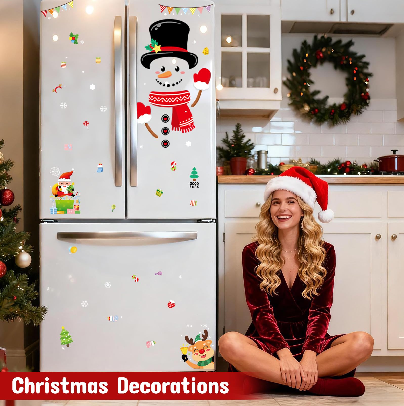 Two decals Elk and Santa with magnets