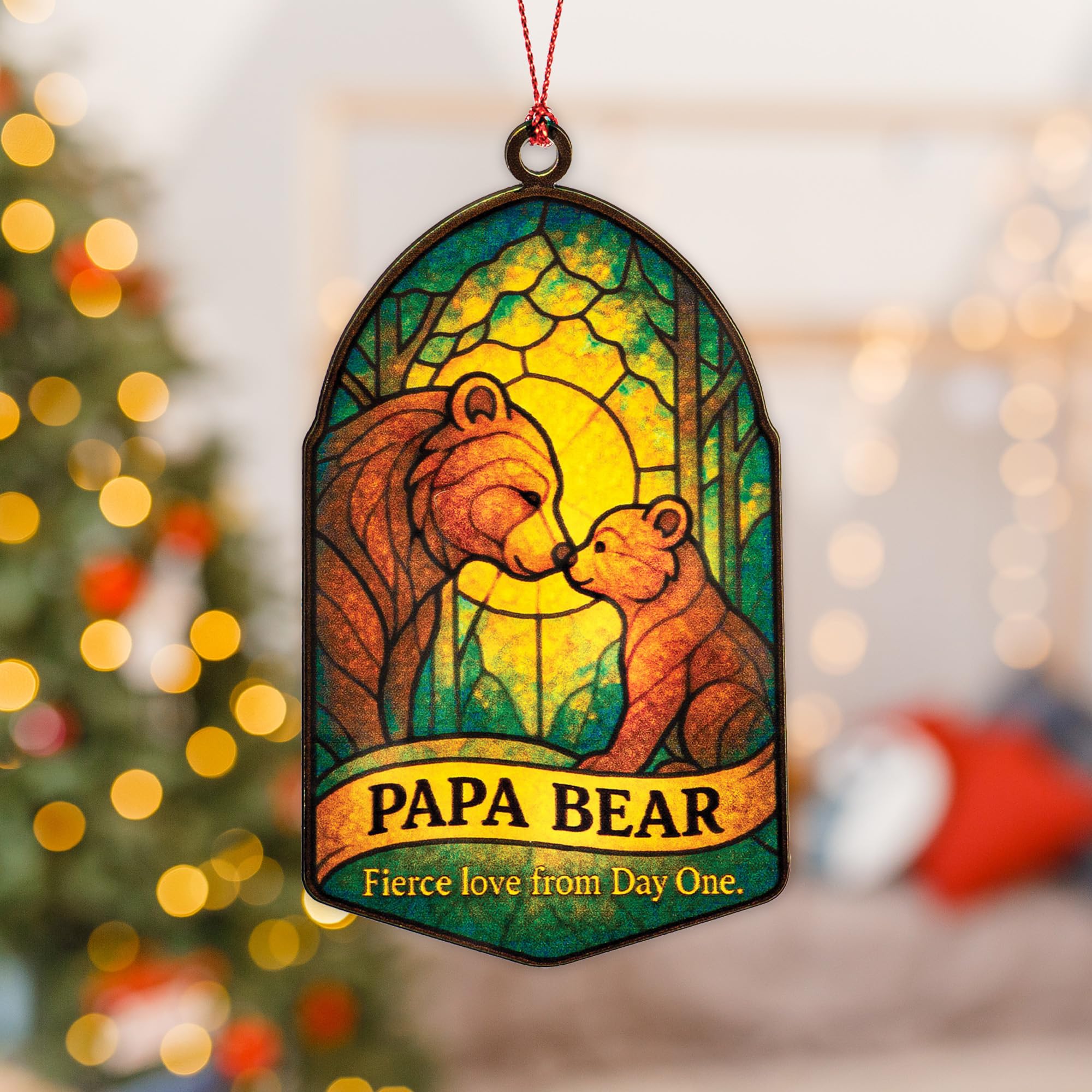 Ready to gift packaging for Papa Bear Ornament
