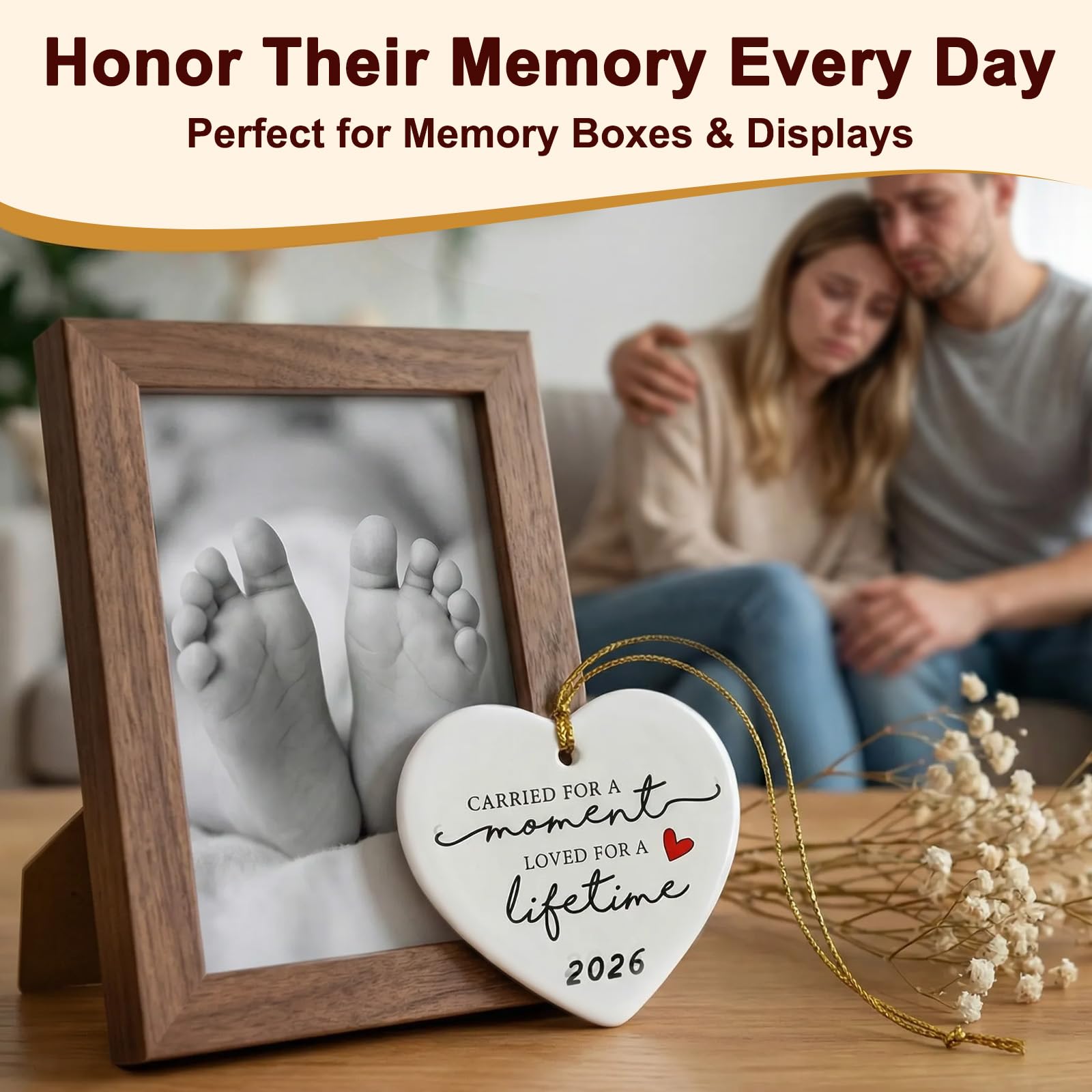 Christmas tree display ornament for infant loss remembrance