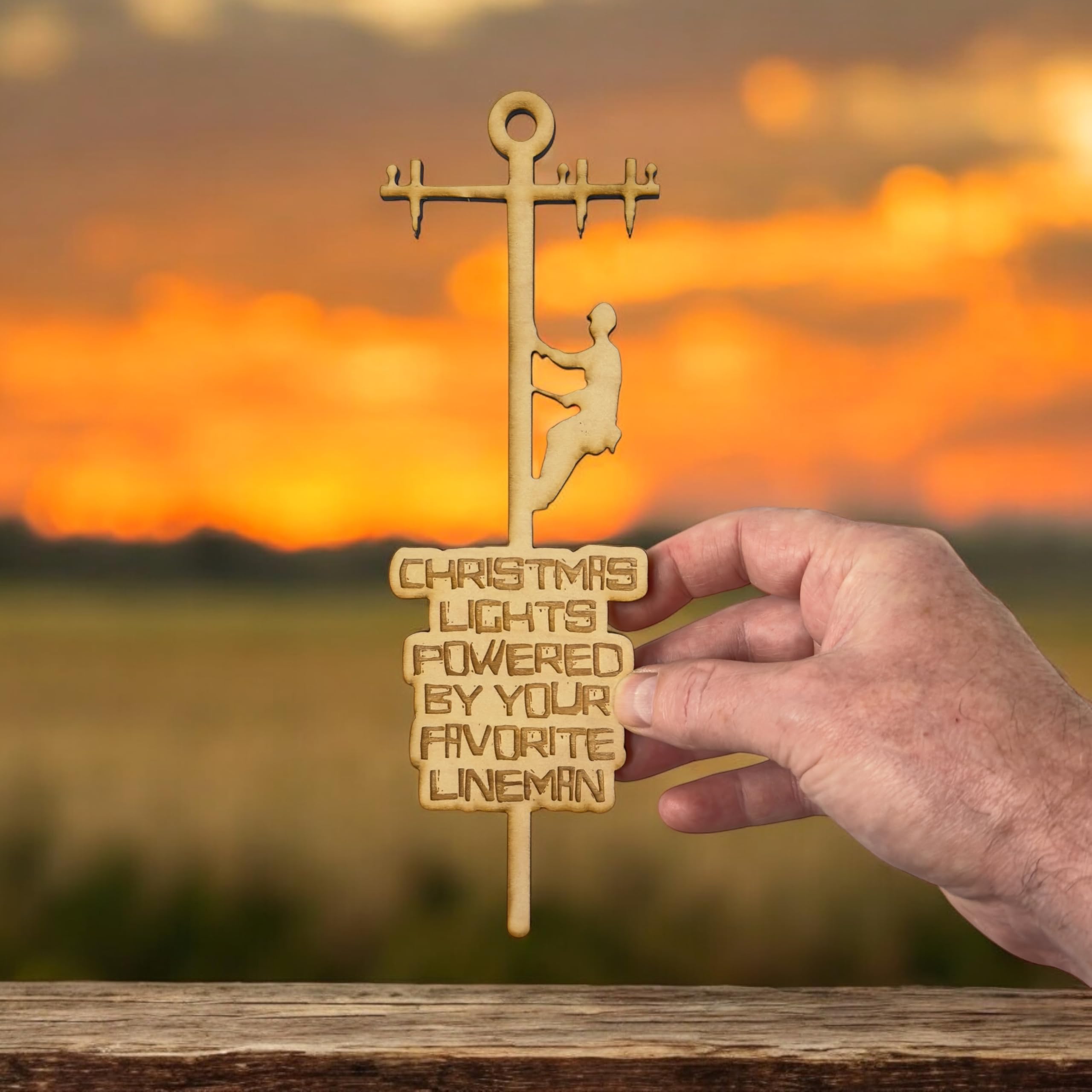 Great Christmas Gift ornament for lineman fans