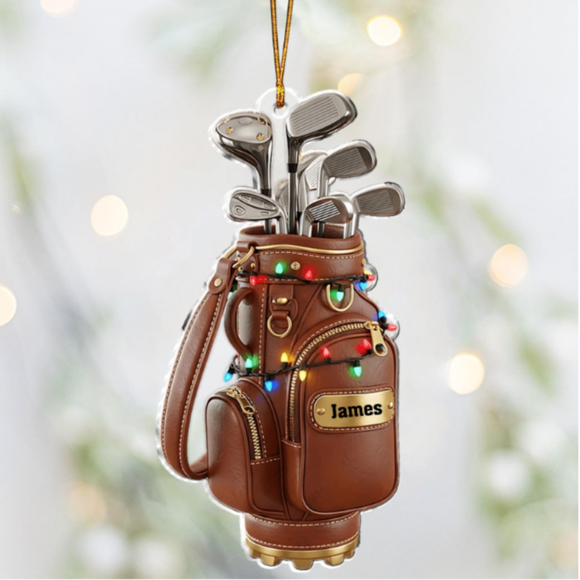 Name personalized golf ornament gift for golfers