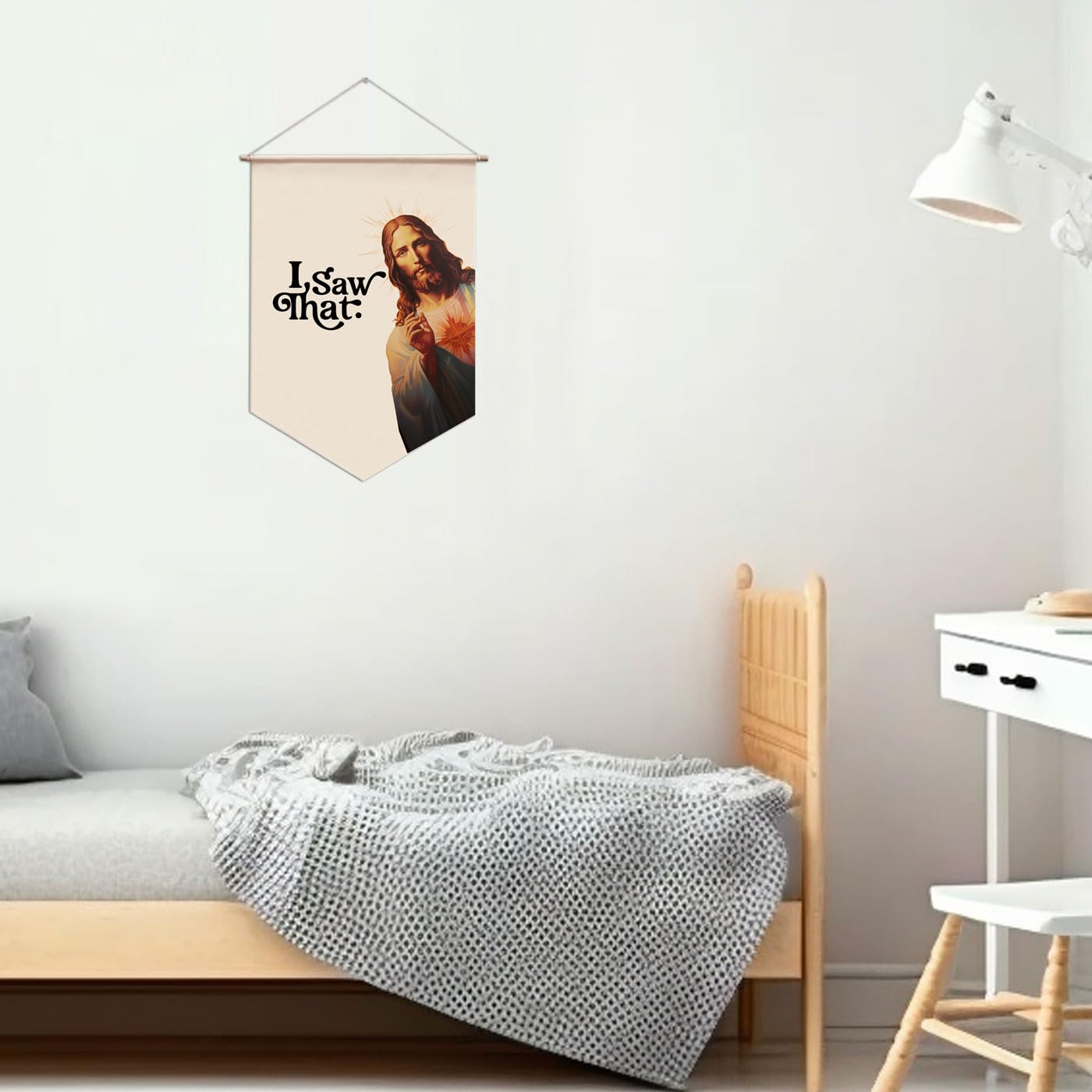 Christmas Hanging Banner Sign shown hanging on wall