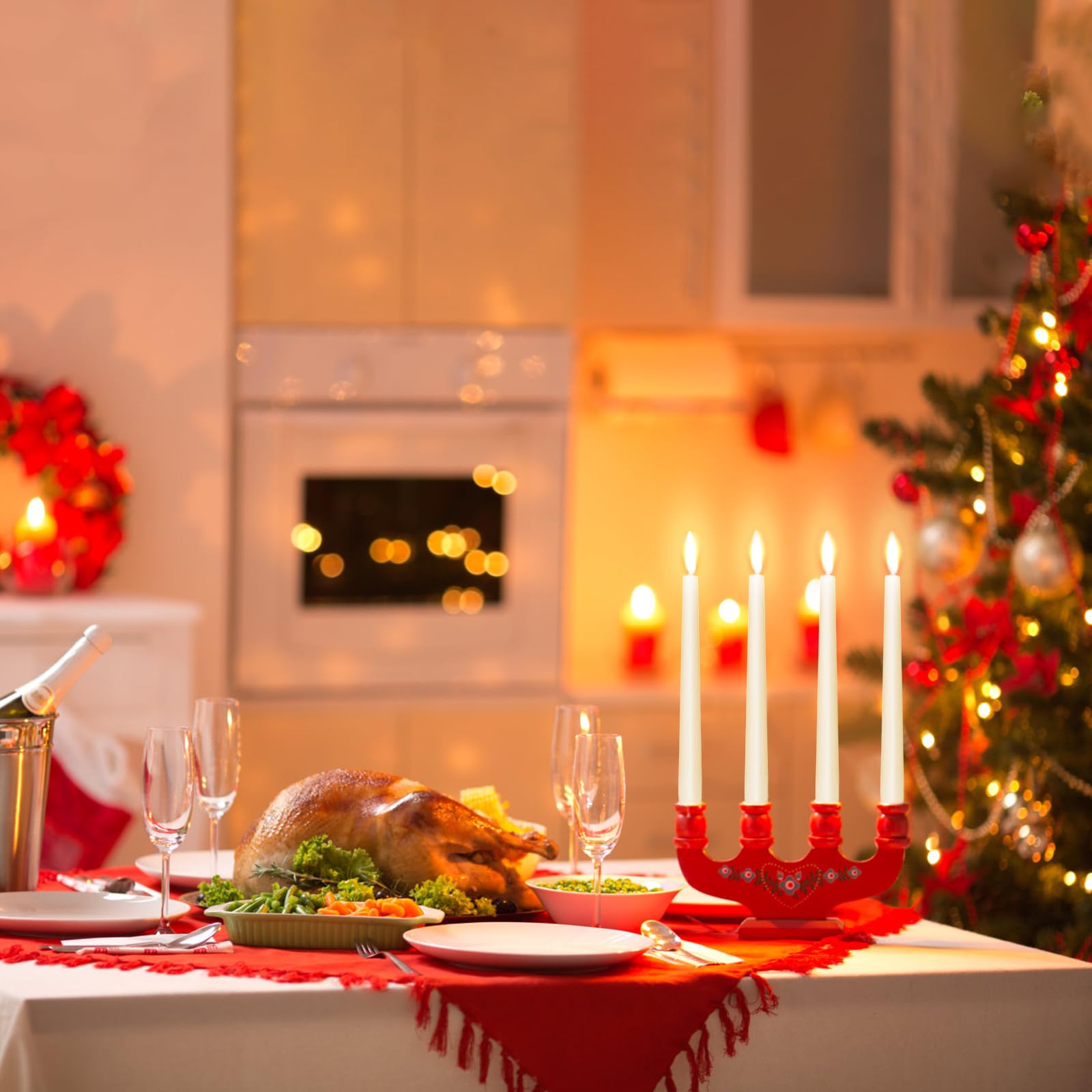 christmas holiday decor ivory taper candles 10 inch