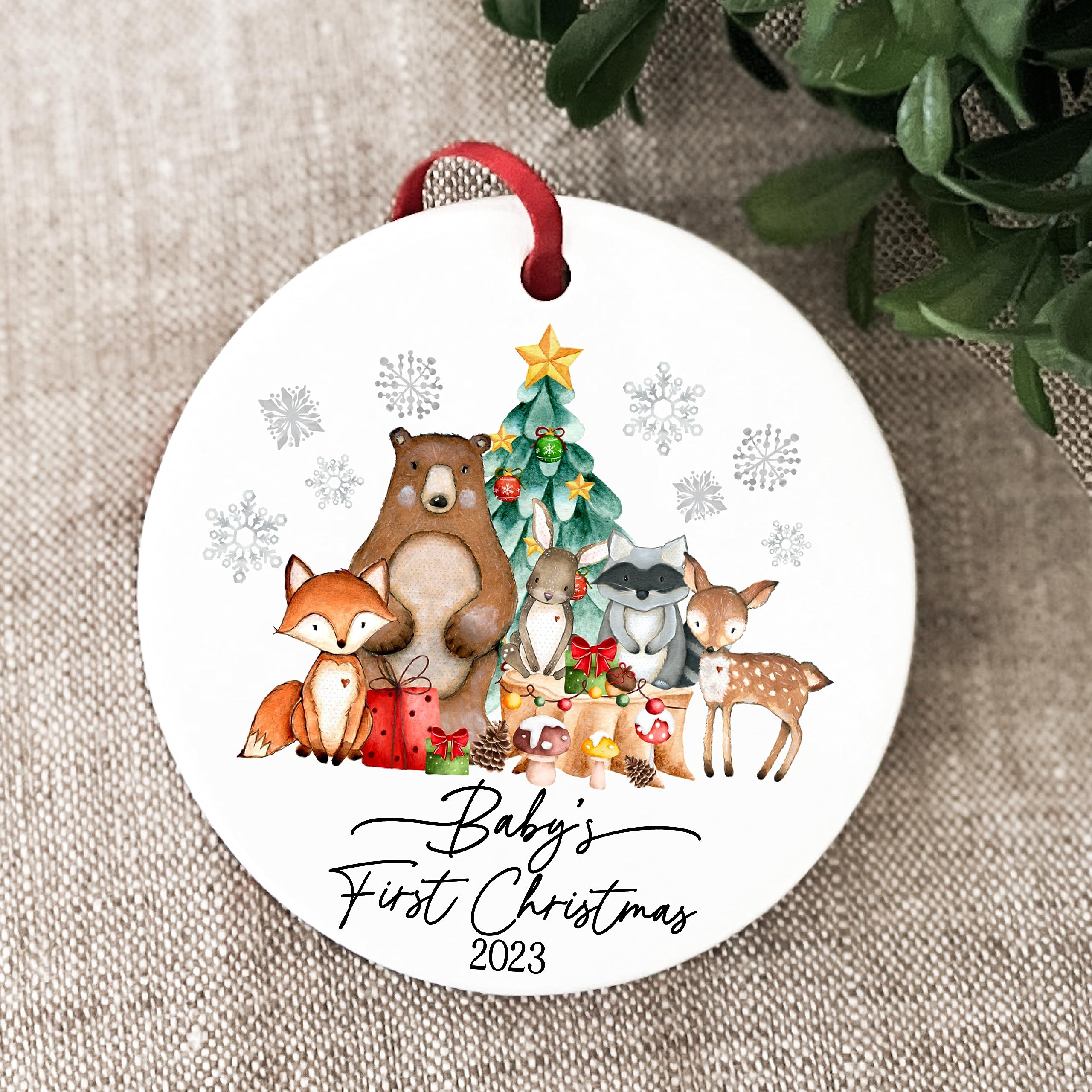 Christmas keepsake ornament for baby's milestone