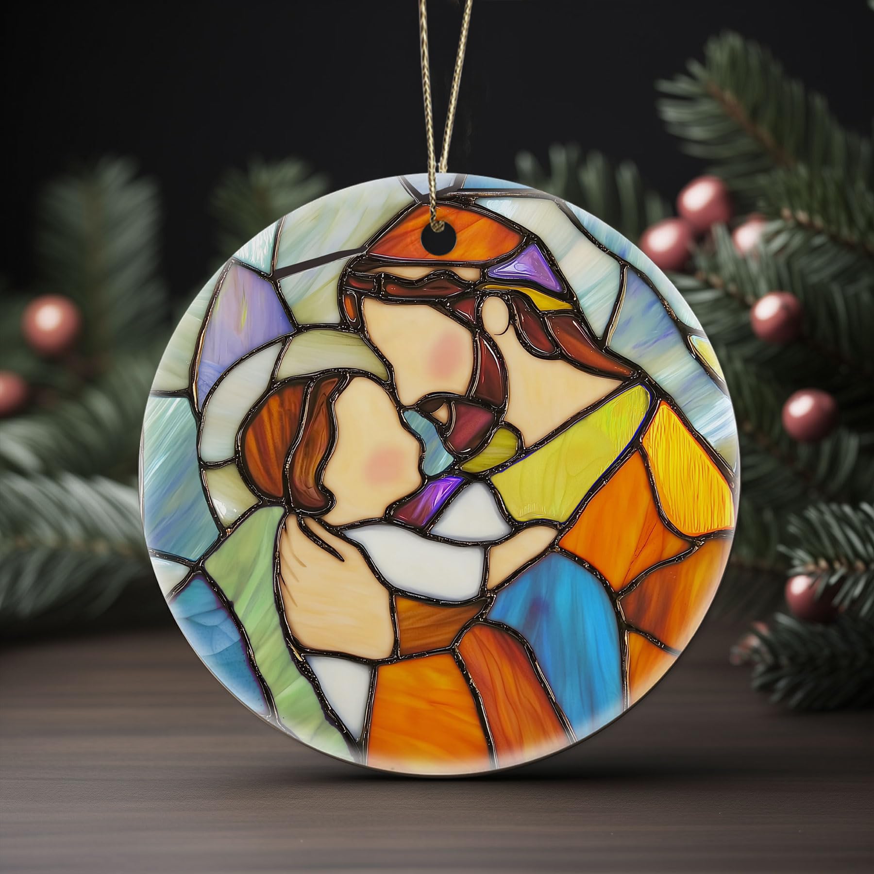 Christmas memorial gift ornament in luxury blue gift box