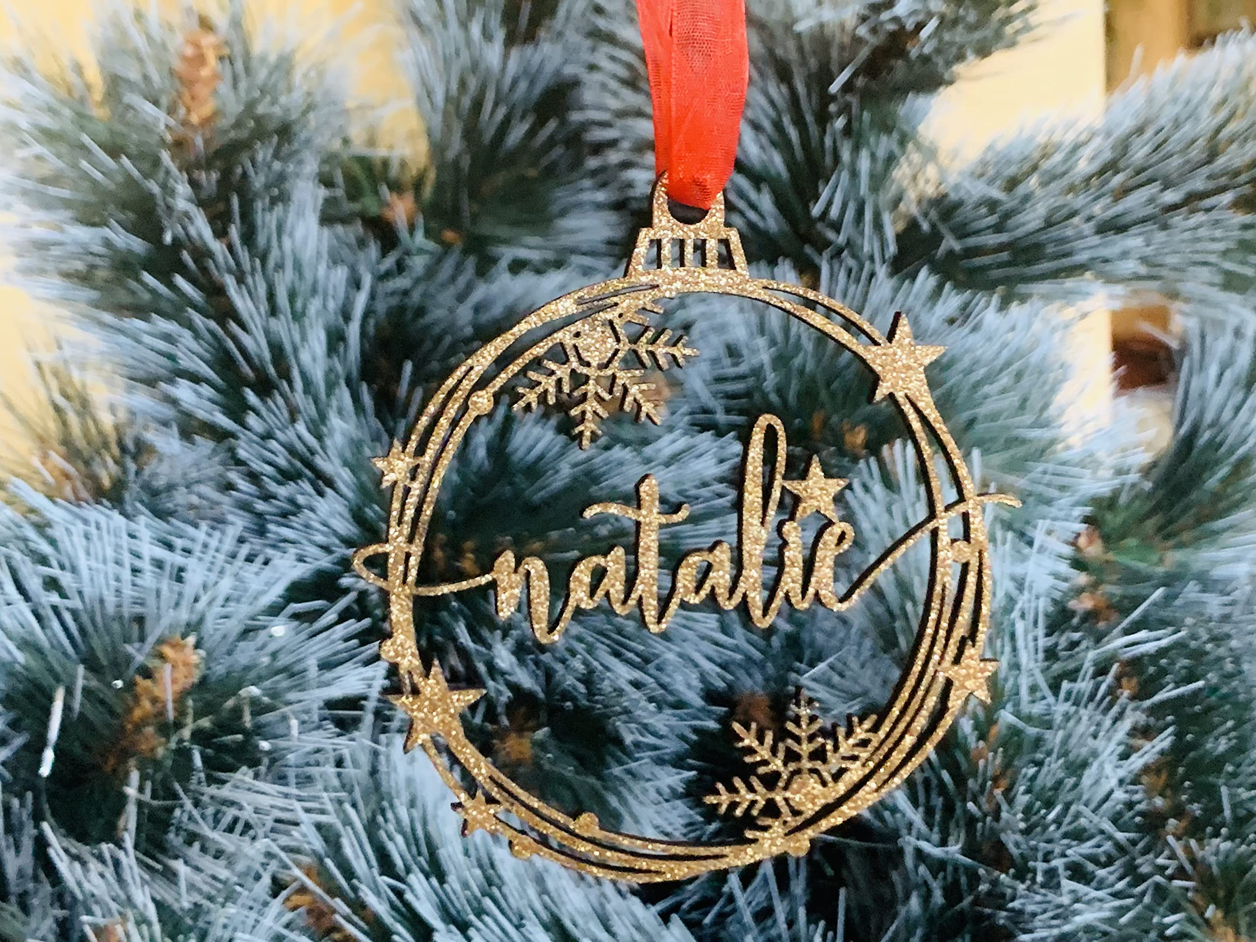 Christmas name tags ornament used as gifts