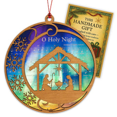 Christmas Nativity ornament 2025 handcrafted two-layer wood and acrylic