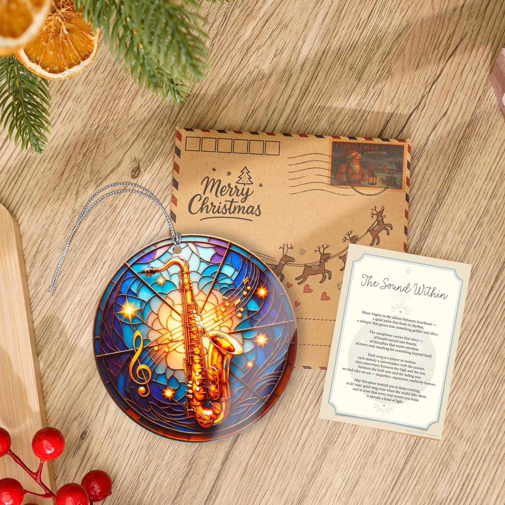 Christmas Ornament 2025 musician gift presentation on shelf