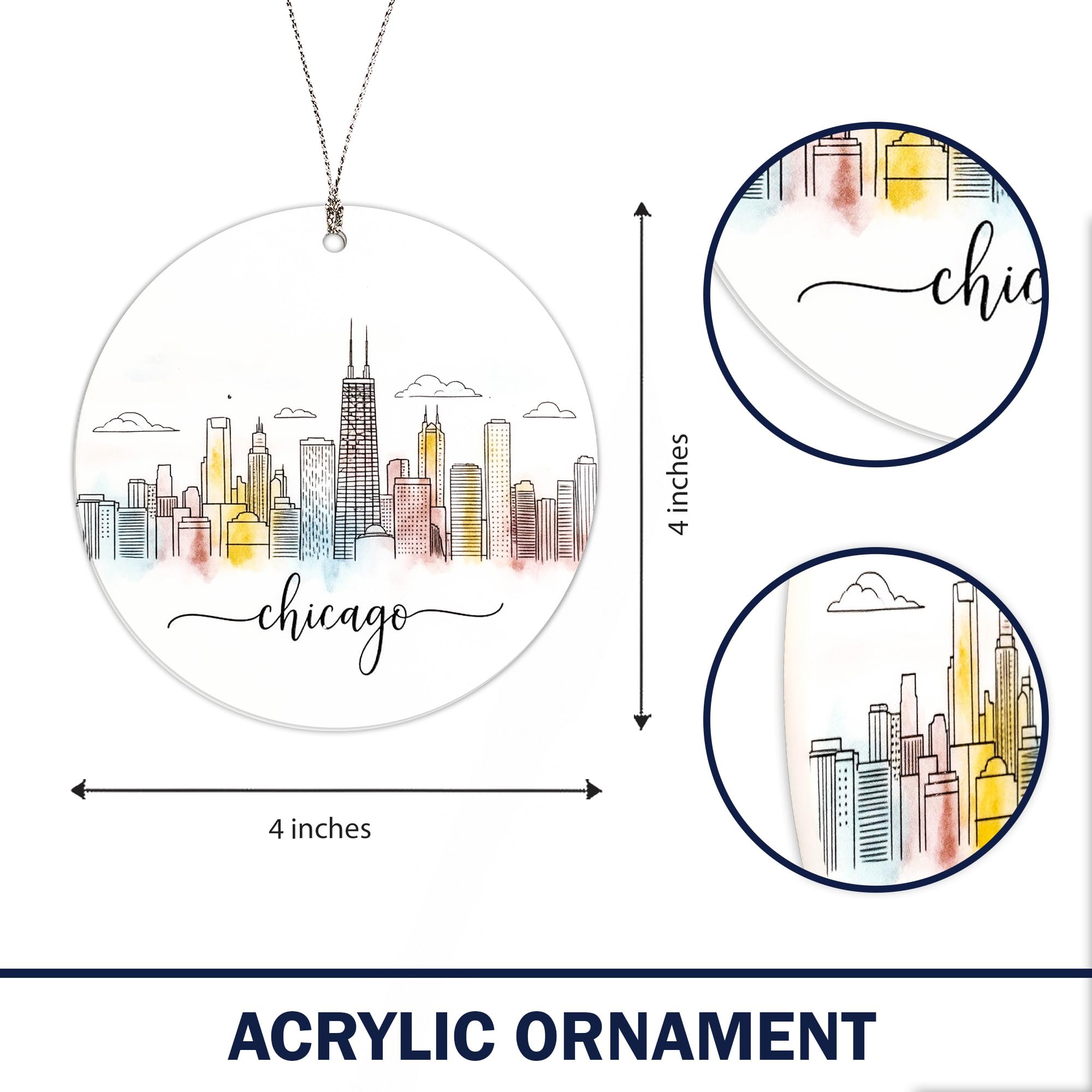 Christmas Ornament 2025 from Chicago skyline collection